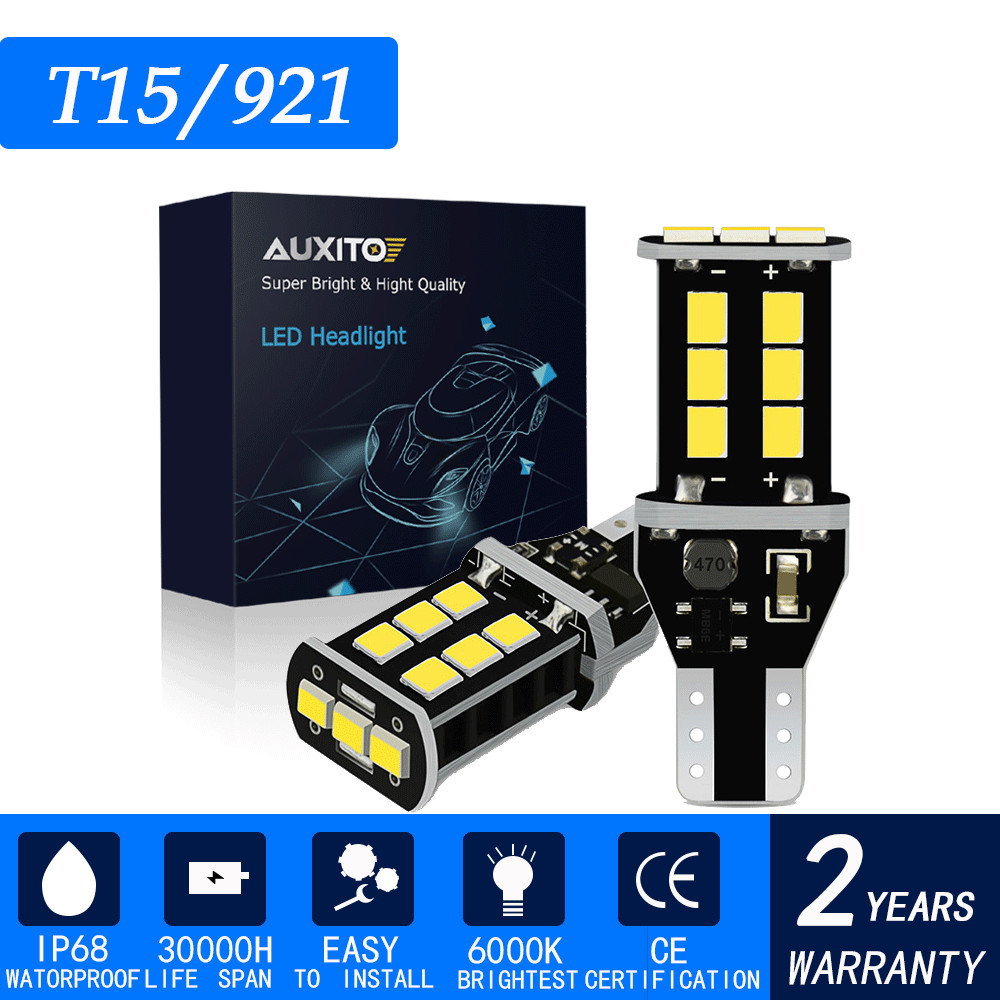 AUXITO 921 912 T15 LED Reverse Backup Light Bulb 2400LM 6500K Super Bright ED E