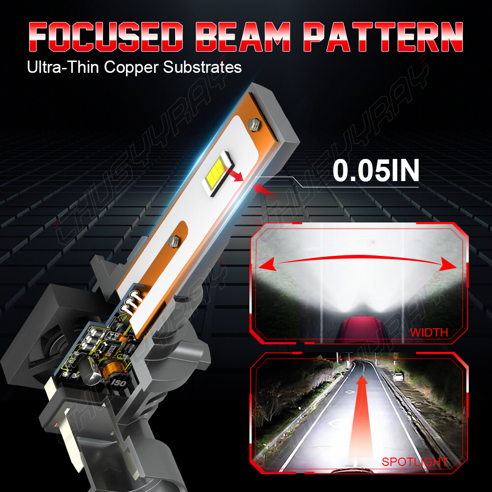 9005 HB3 LED Headlight Bulb Kit White 4000LM High/Low Beam CANBUS Super Bright