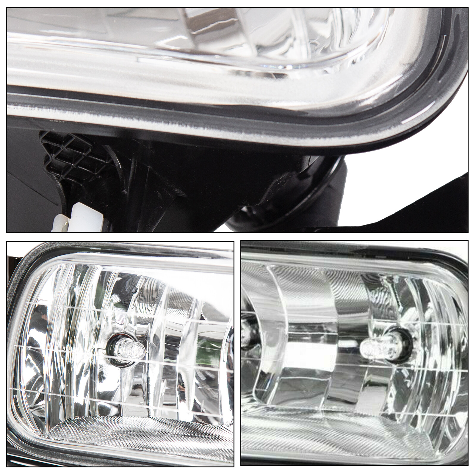 LH+RH Side Clear Lens Fog Lights W/Bulbs For Dodge Ram 1500 2500 3500 2009-2018