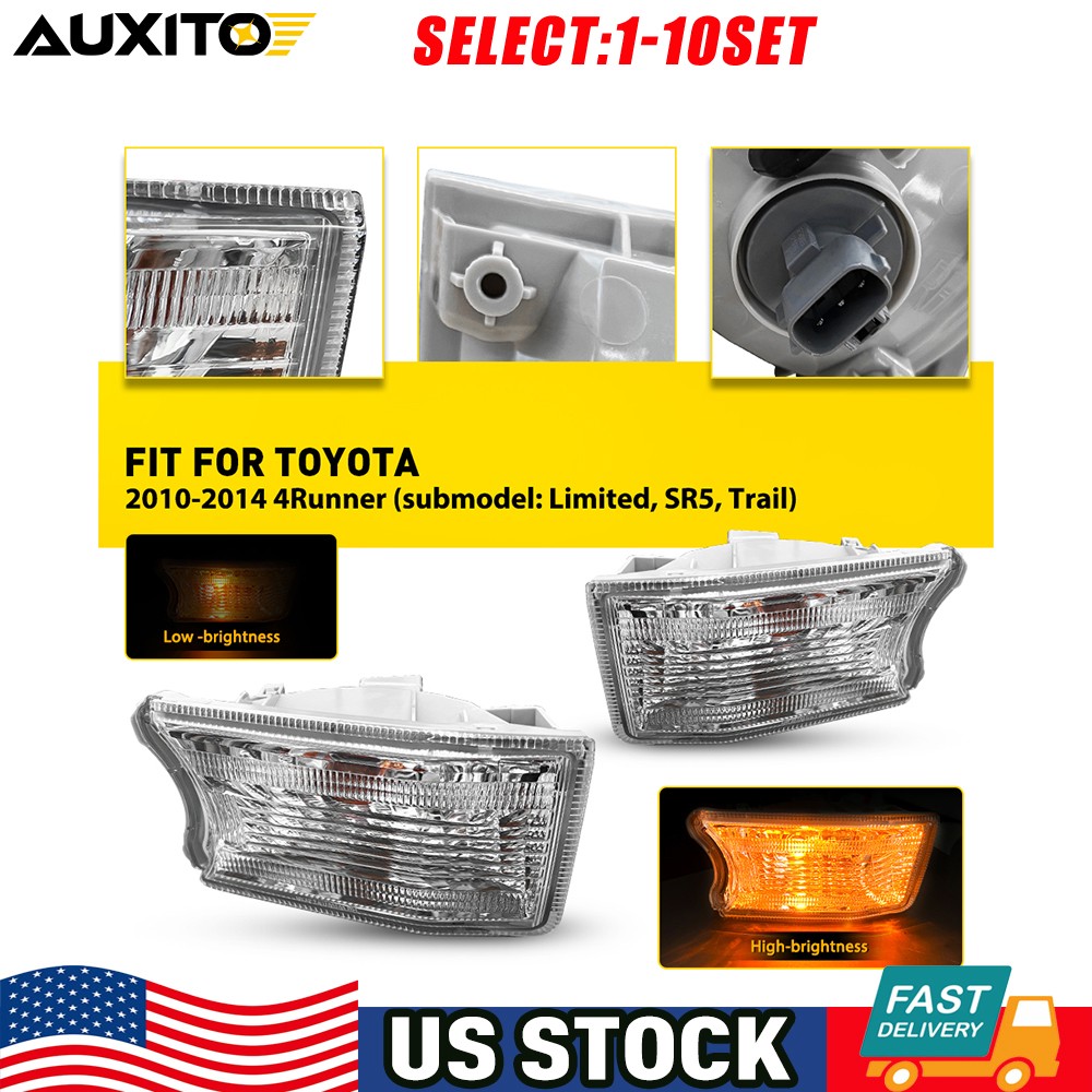 Turn Signal Light Clear Lens For 2010-2014 Toyota 4Runner Front Left Right 2-10X
