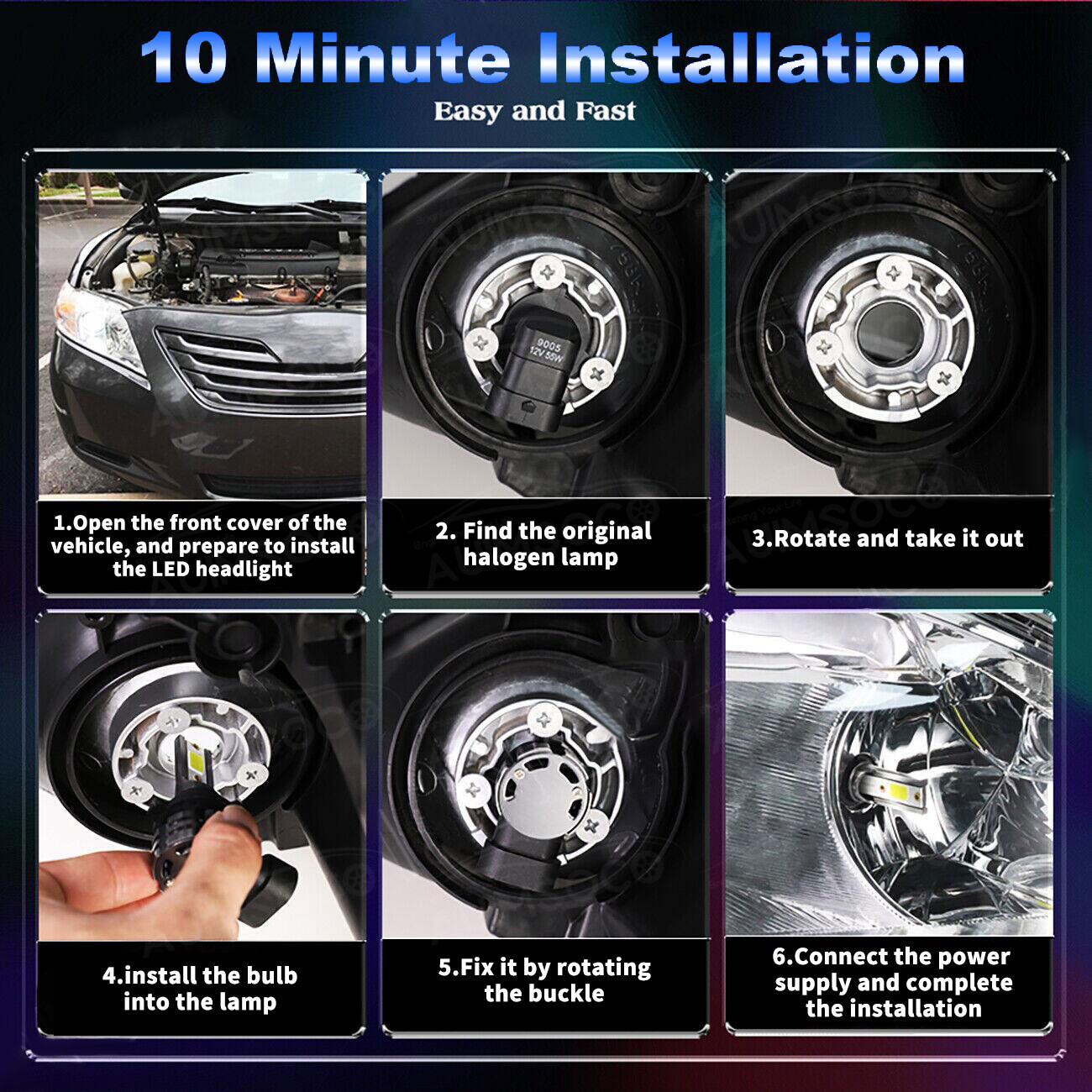 H11 LED Headlight Super Bright Bulbs Kit 8000K White 330000LM High/Low Beam