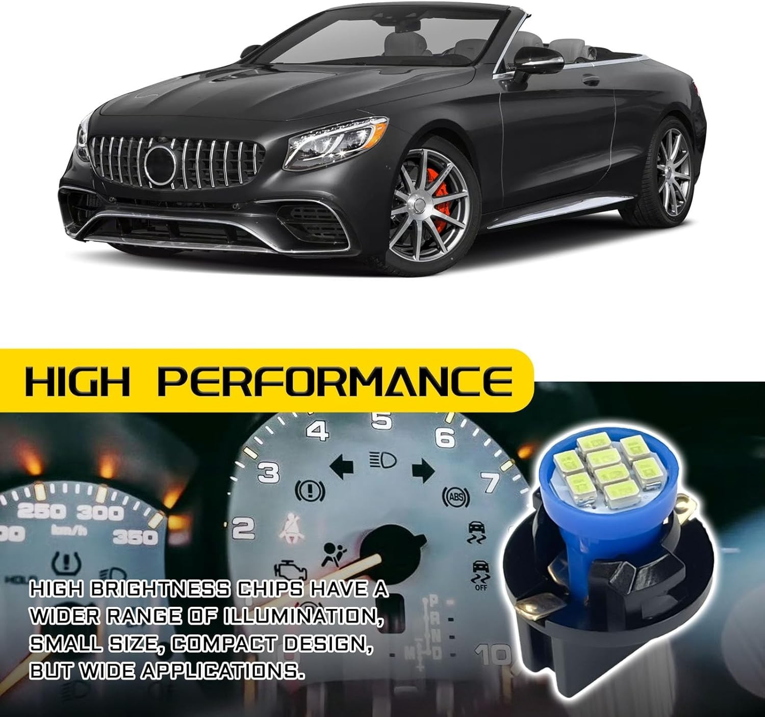 Universal Fit Car LED Instrument Light Bulbs – Ice Blue, 360-Degree Illumination