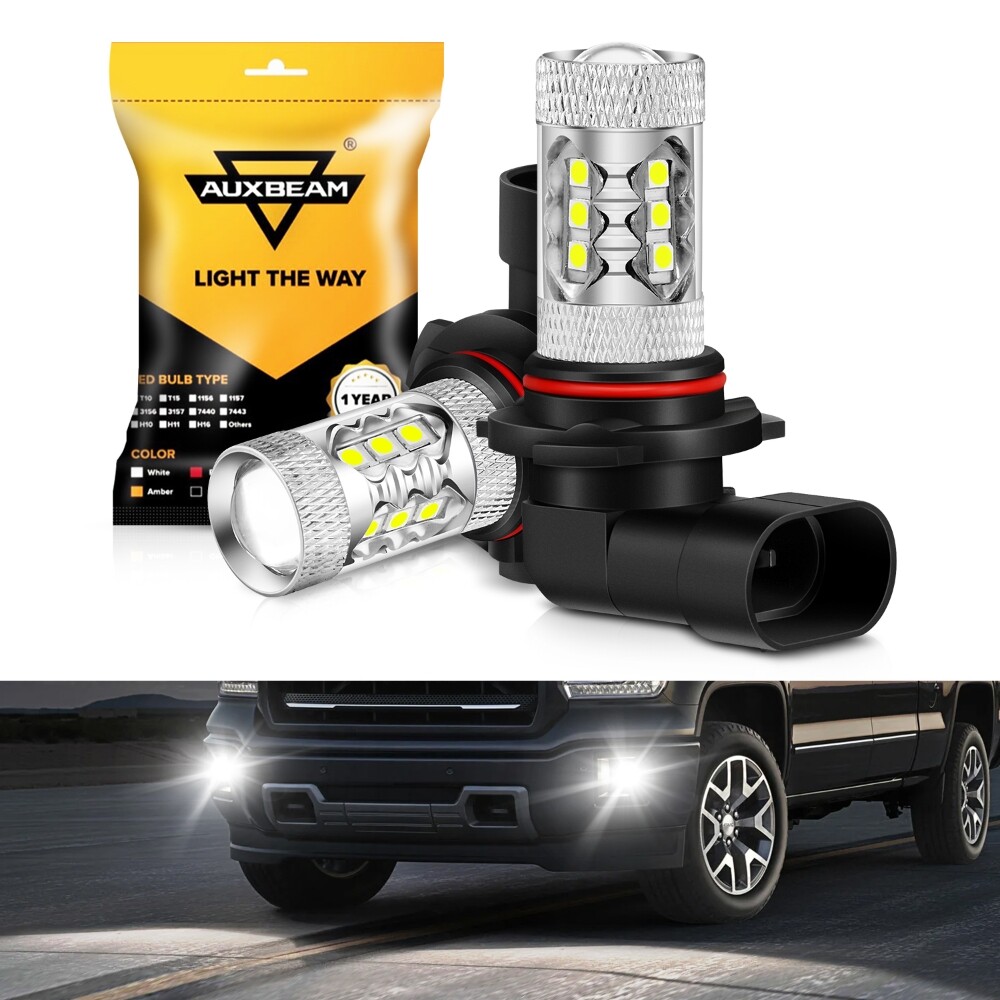 AUXBEAM 16SMD LED Lights Fog Light Bulbs 9145 H10 9140 Super Bright White 6000K