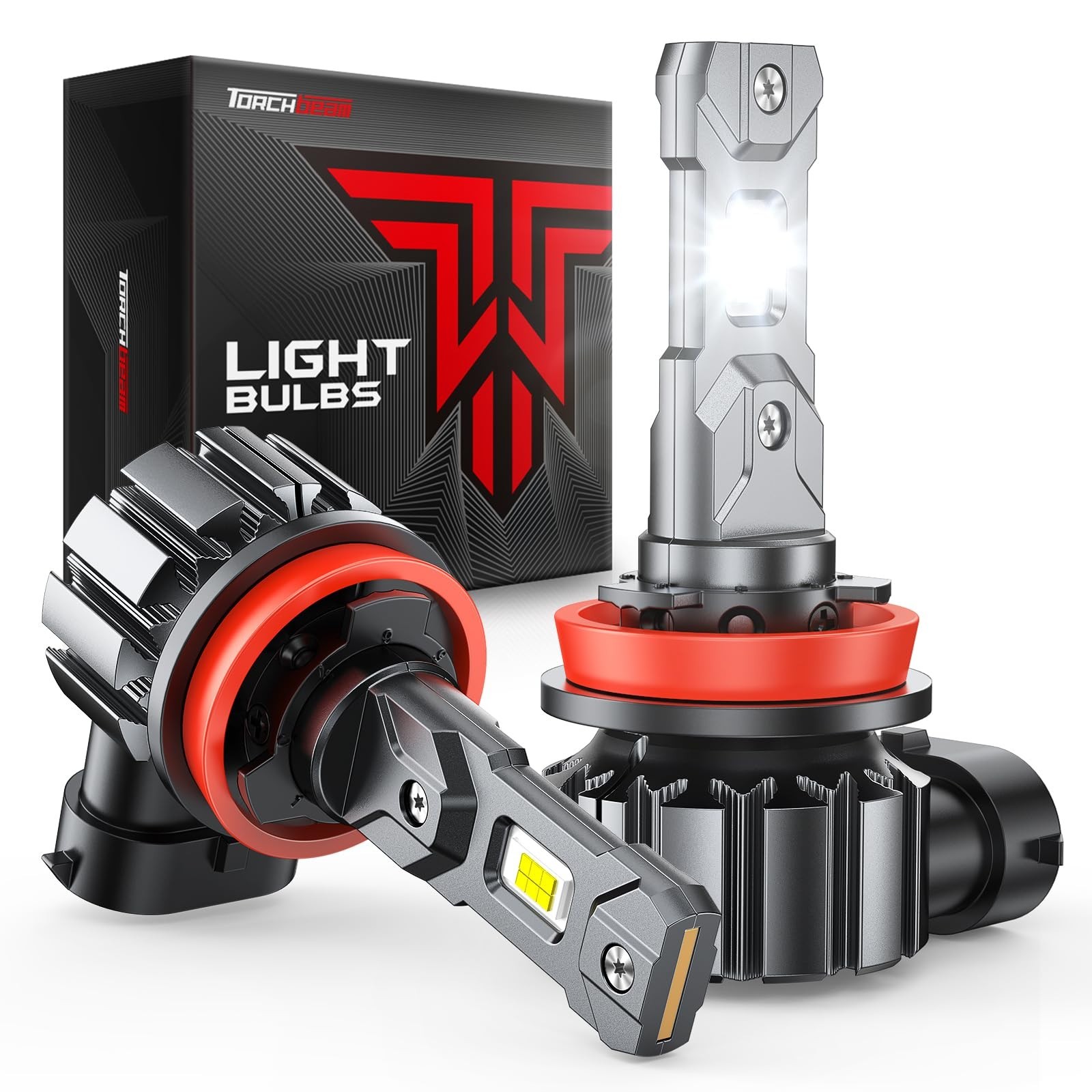 60000LM H11/H8/H9 LED Bulbs – Super Bright 6500K White, Wireless, 2 Pack