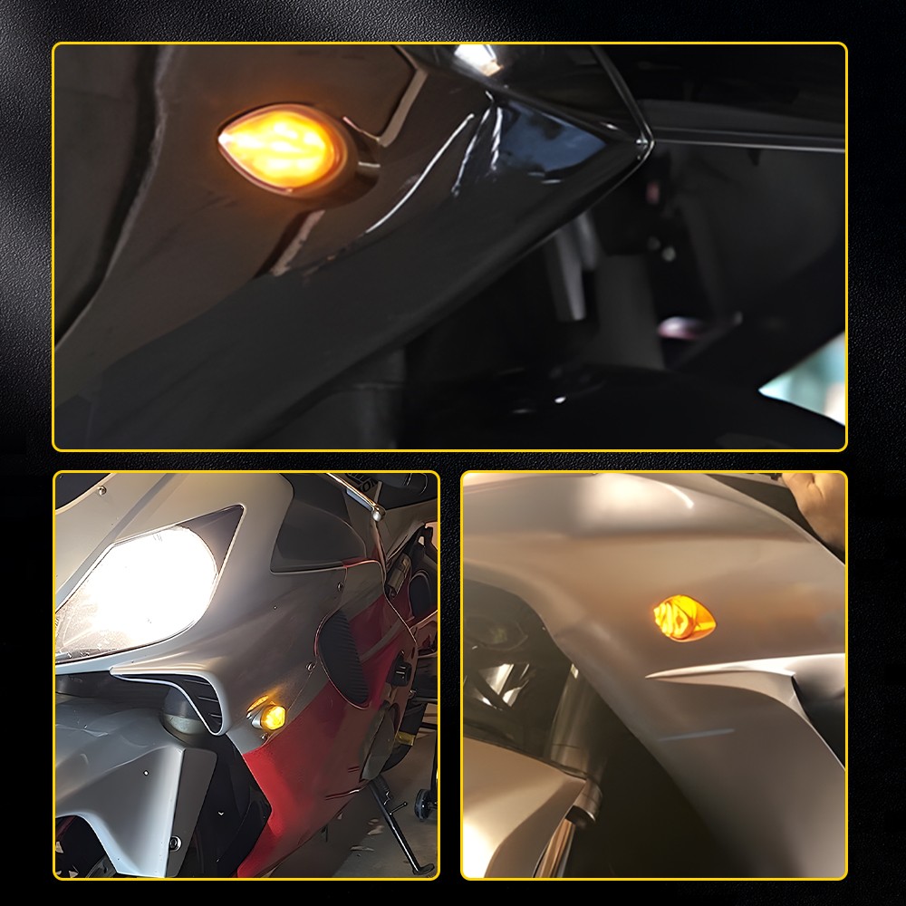 Universal Mini Motorcycle LED Turn Signal Blinker Light Amber Indicator 2-10X