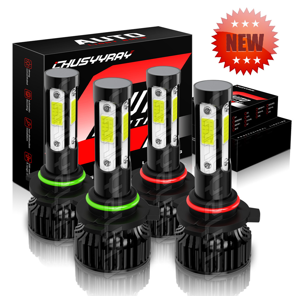 4x 9005 9006 LED Combo Headlight Bulbs High Low Beam 6000K Super White Bright