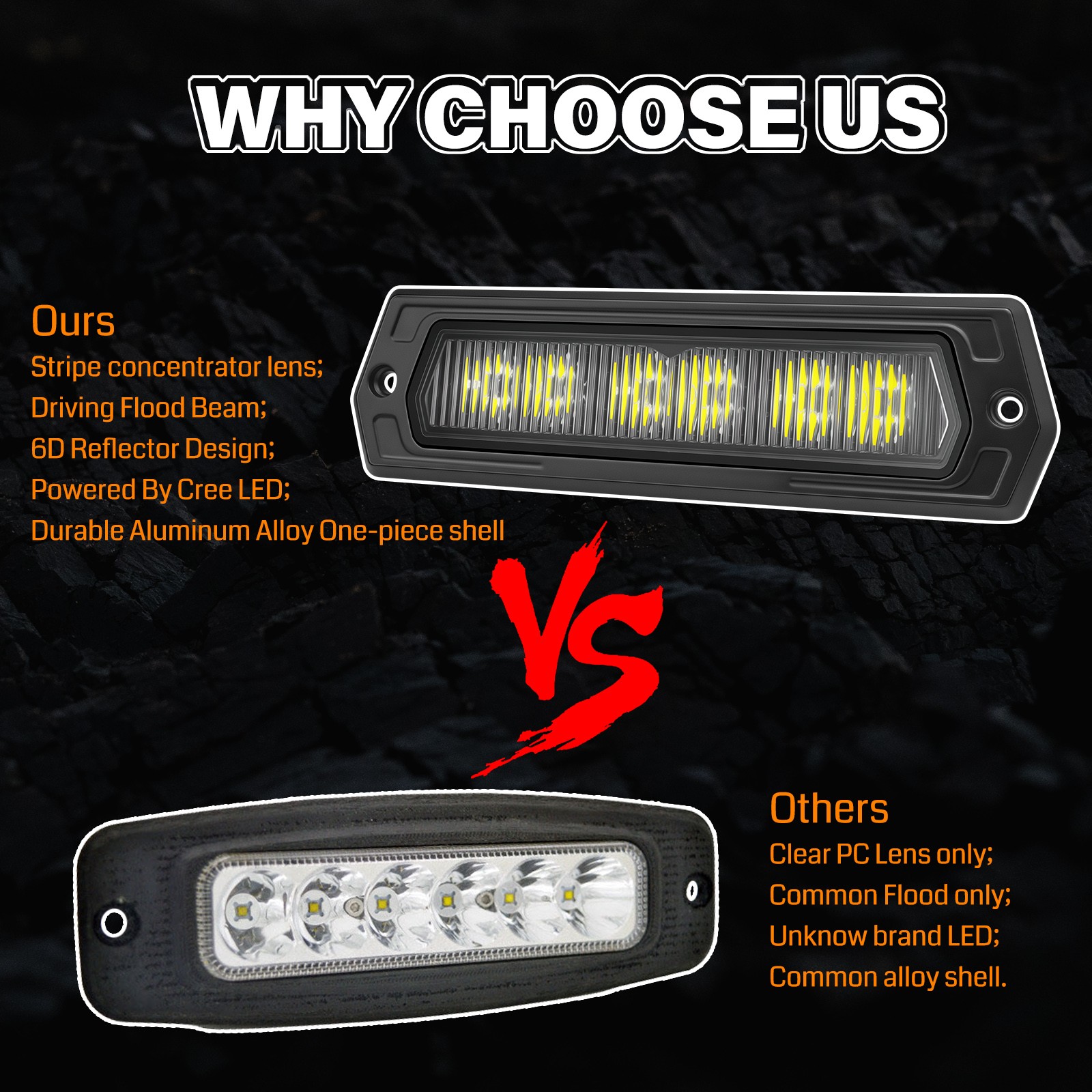 2Pcs 8″ 120W Cree LED Pods Light Bar Slim Flush Mount Flood Driving Off Road 4WD