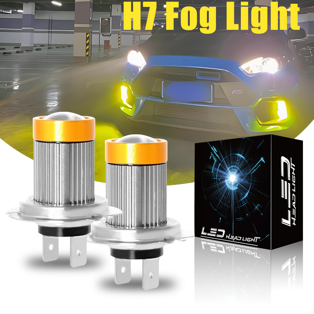 2PC For Yamaha YZF-R6 2006-2009 YZF-R1 LED Headlight H7 Yellow Bulbs
