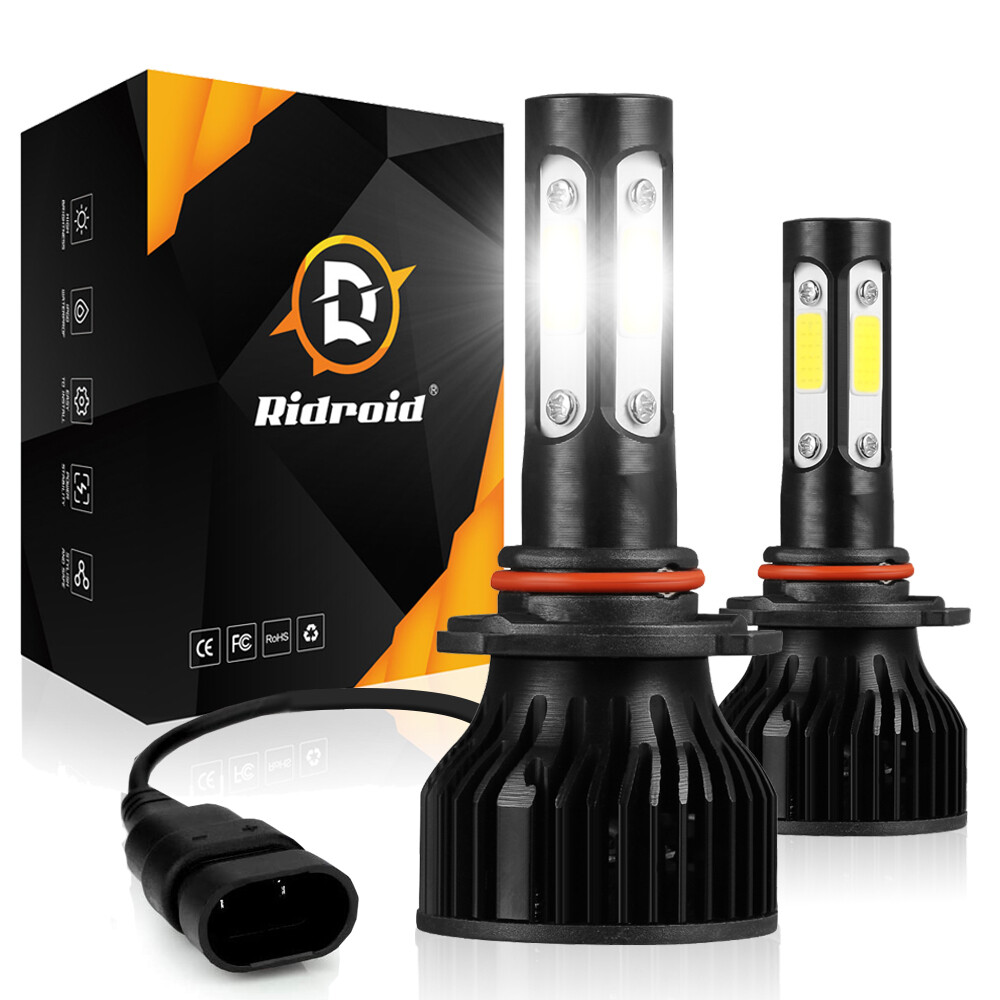 4-sides 9012 LED Headlight Bulb kit High Low Beam 6000K Super Bright power white