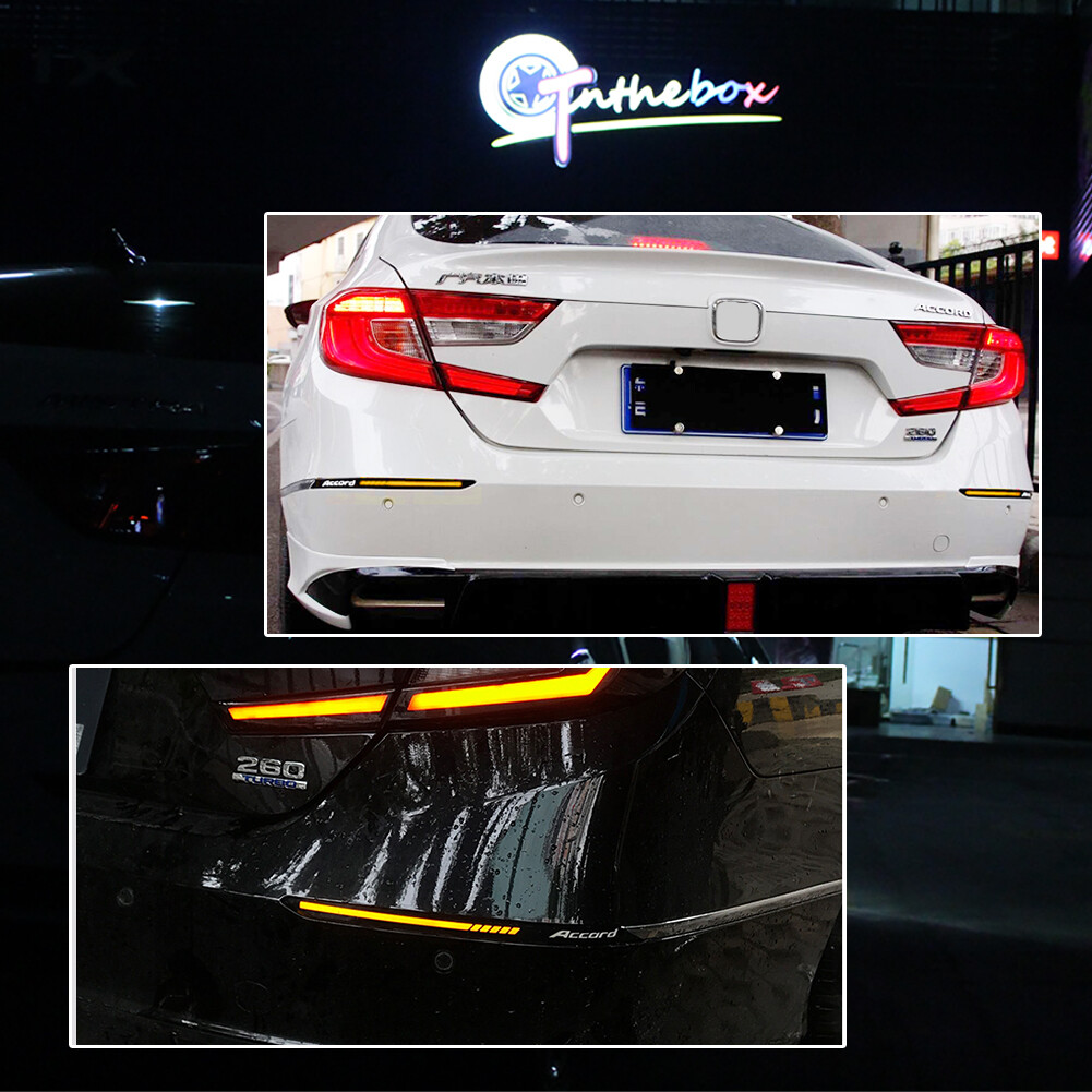 Smoke LED Rear Bumper Reflector Lights for 10th Gen Honda Accord 2018-2022 Lamps