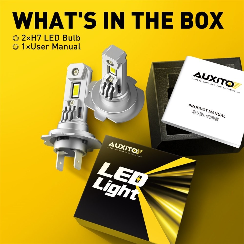 2/4x AXUITO H7 6500K LED Headlight Kit High Low Beam Bulbs 30000LM White Super