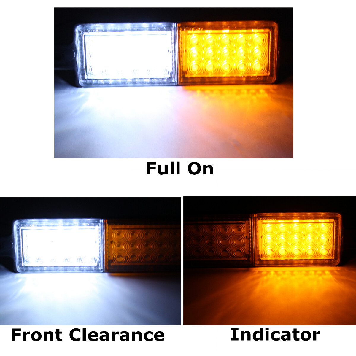 2x Amber White LED Front Indicator Park Lights TJM Bullbar Marker Lamp ARB Bar