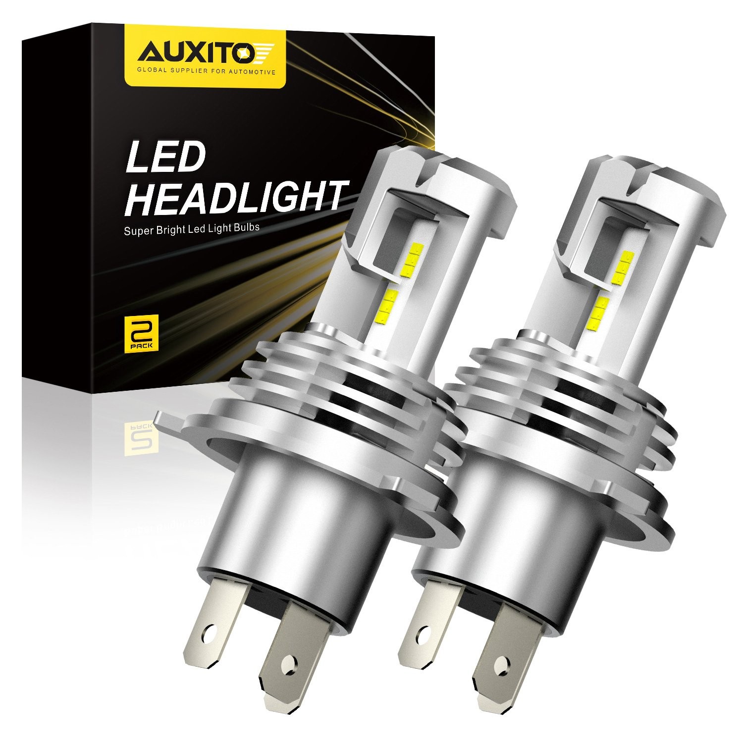 AUXITO H4 9003 HB2 LED Headlight Bulb Kit High Low Beam Super White ZES CANBUS B