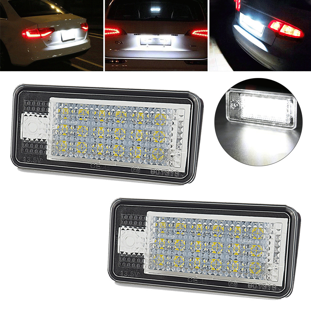 2X CANBUS LED License Plate Light For Audi A3 S3 A4 S4 A6 S6 B6 A8 S8 Q7 RS4 RS6