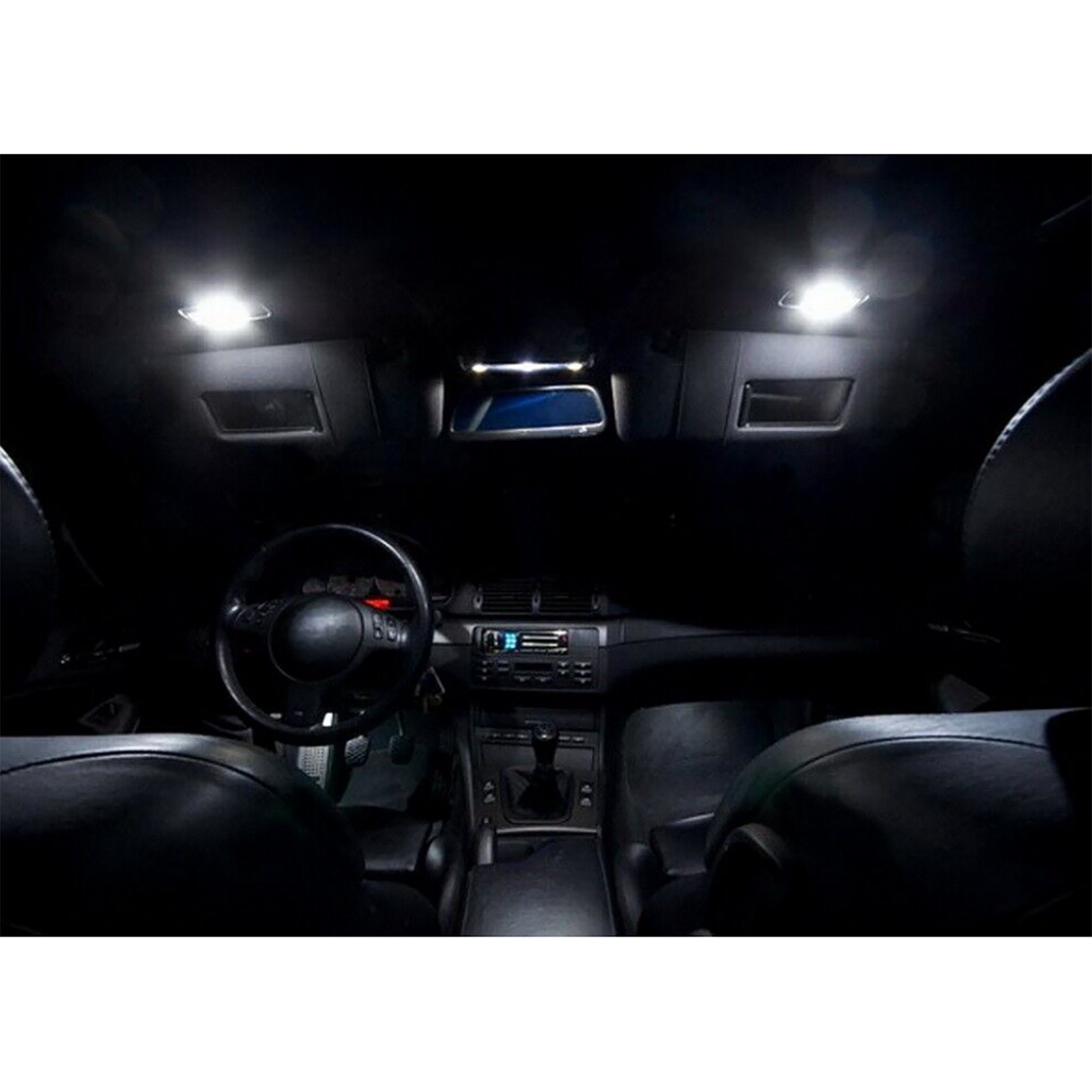 2Pcs New Sun Visor Vanity Mirror LED Lights Car Replacement For BMW E60 E60N E61