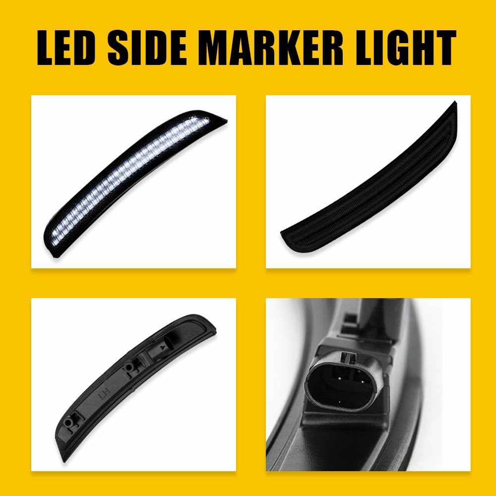 For Dodge Charger 2015-2023 Front Rear Side Marker Light Lamps Smoked LED EOOR