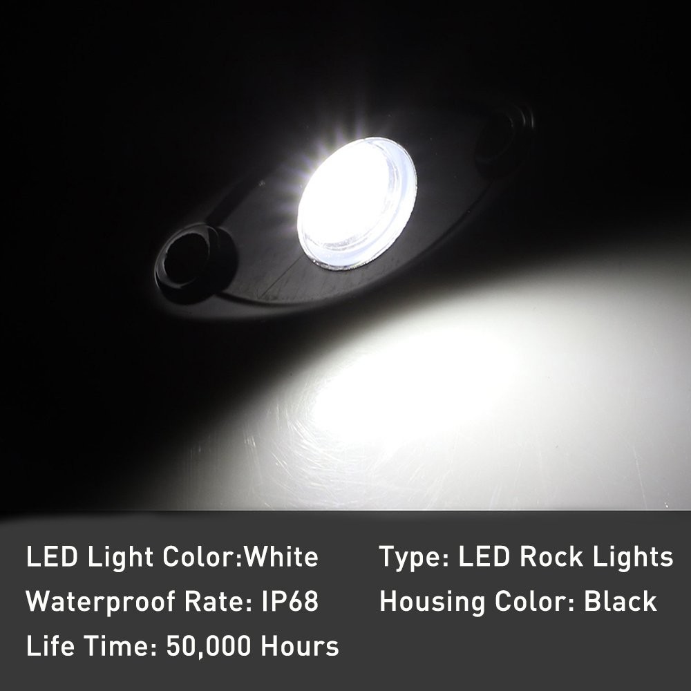 96PCS Cold White LED Pods Rock Light Kit Underbody Glow Lamps For Pickup Truck