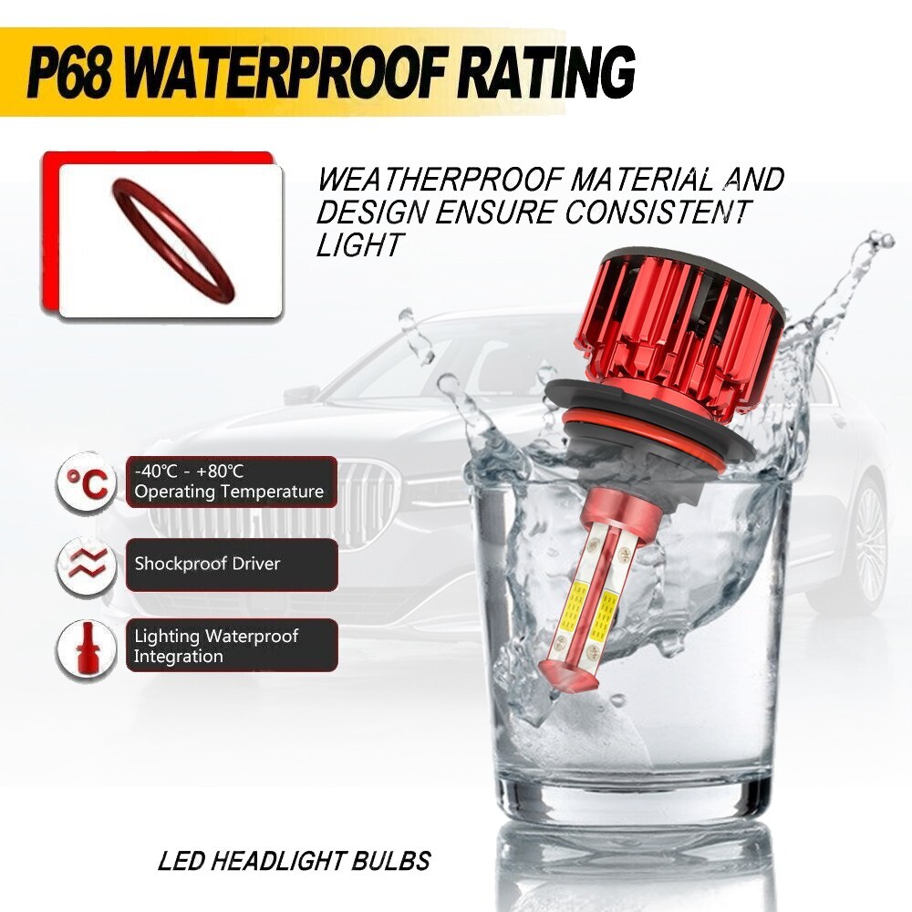 20pcs 4-sides 9007 LED Headlight Bulbs Kit 6500K White High Low Beam Light Bulb