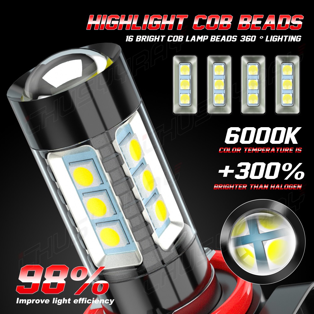 NEW LED Headlight Combo H7+H7+H11 High Low Beam+Fog Light 6PCS Bulbs Kit 5000lm