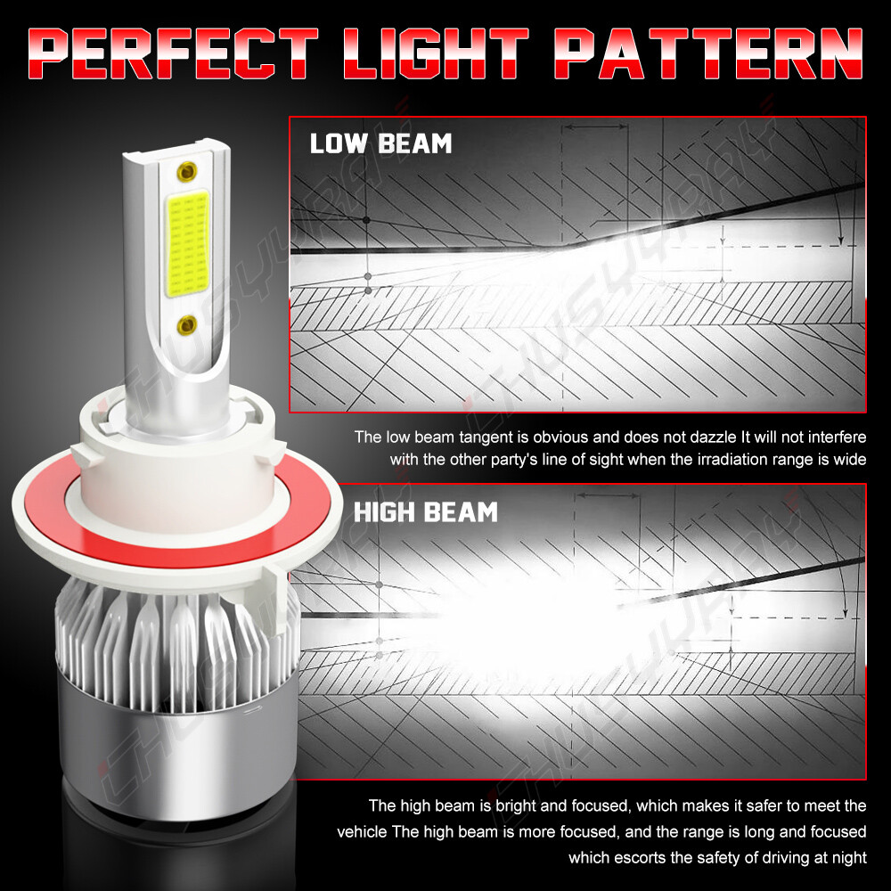 For 2004-2014 Ford F150 White LED Headlight Hi/Lo + Fog Light 4x Bulbs Combo