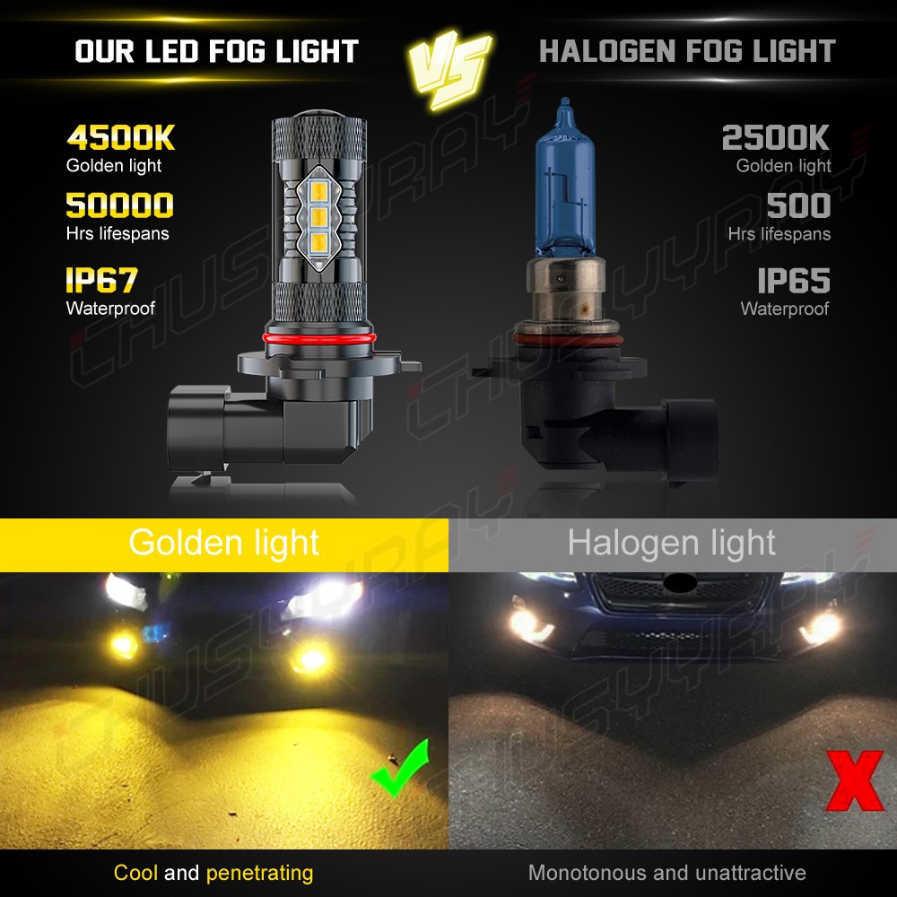 9005 9006 H10 9145 3000K Yellow 160W LED Fog Light Driving Bulbs Kit