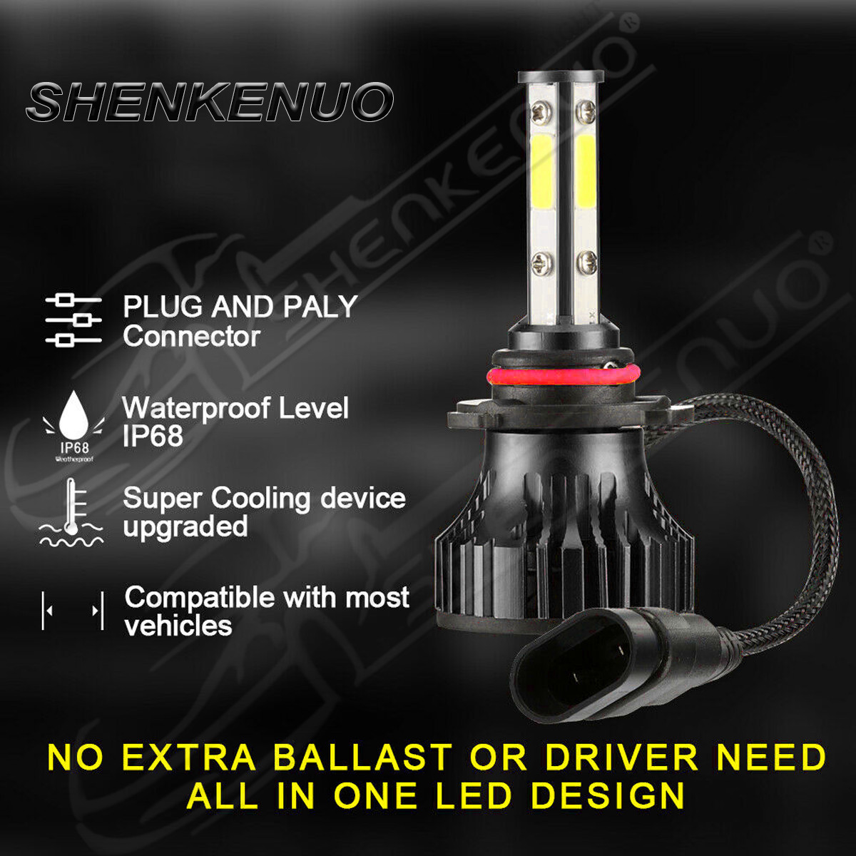 For Acura TL 2002 2003 LED Fog Light Replace 9006 HB4 6000K 60W 6000LM White set