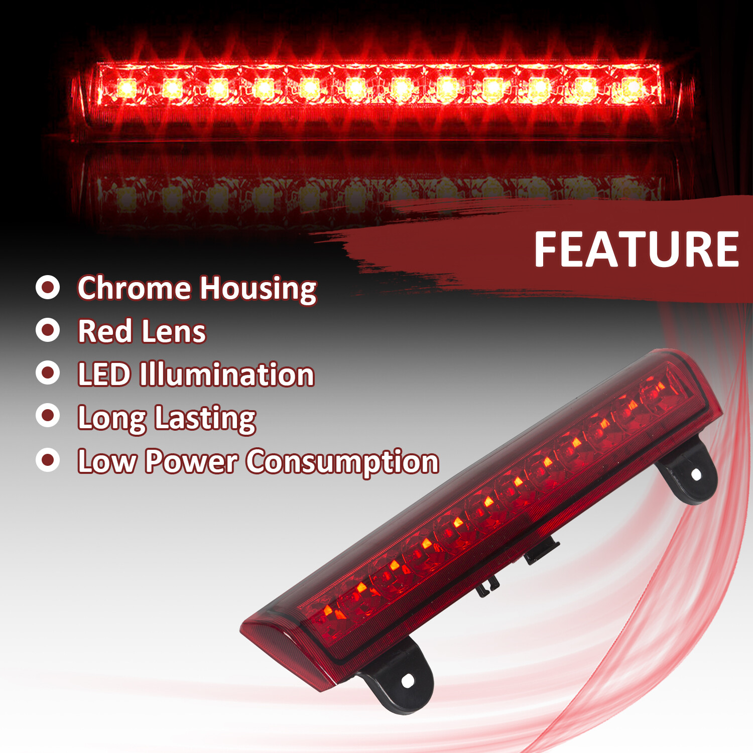 LED 3rd Third Brake Light Red Fit For 00-06 Chevrolet Suburban Tahoe GMC Yukon