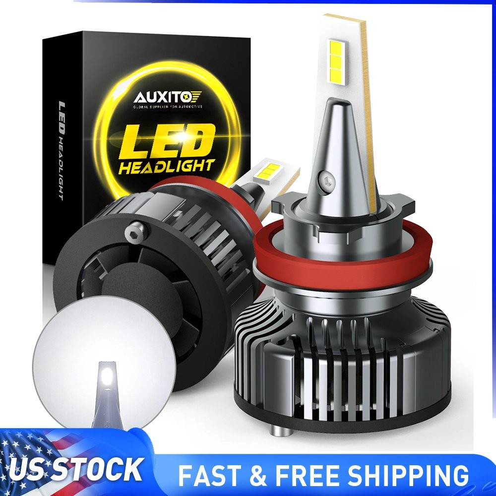 CANBUS H8 LED Headlight Super Bright Bulbs Kit White 6000LM High/Low Beam 6500K