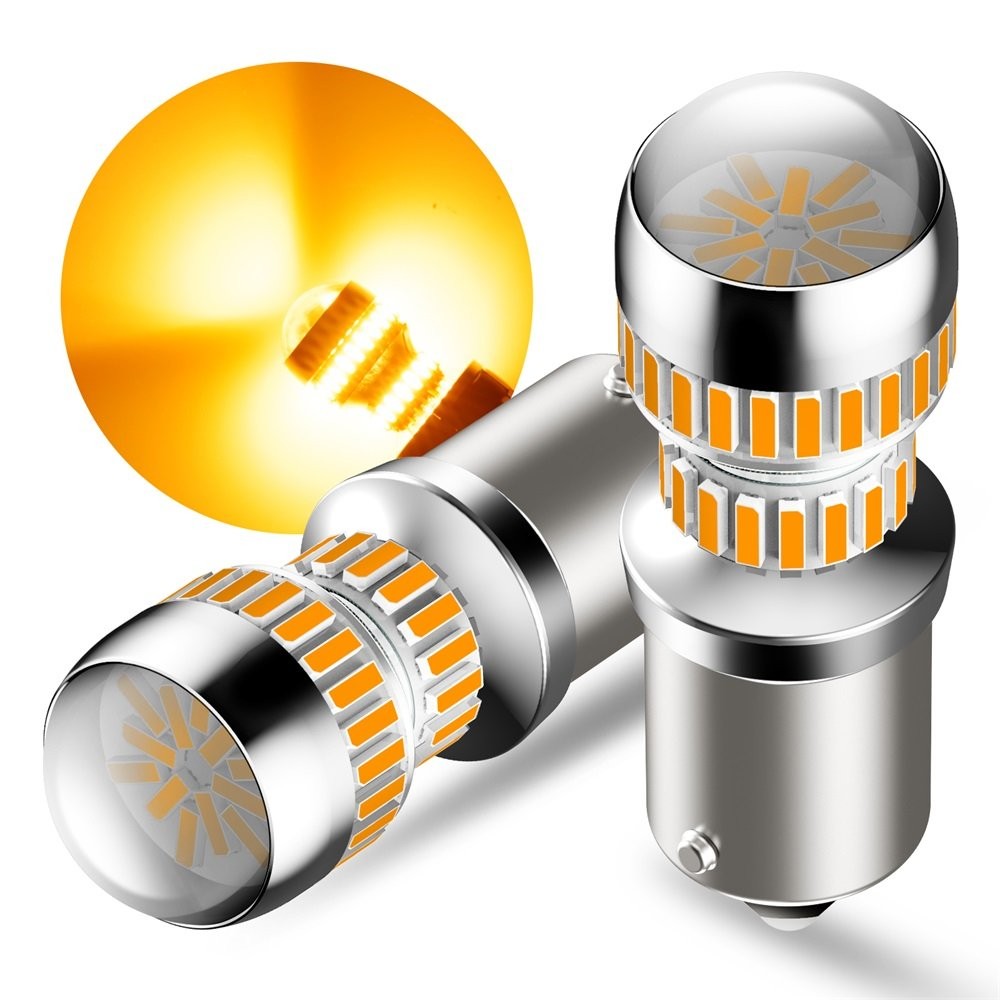 5W 1156 BA15S AUXITO LED DRL Turn Signal Light Bulbs Amber No Hyper Flash CANBUS