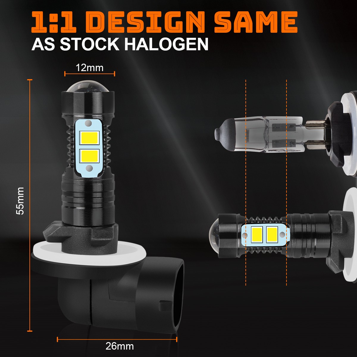 2 Super Brite LED light bulb for Polaris ATV 2009 SPORTSMAN 500 HO headlight