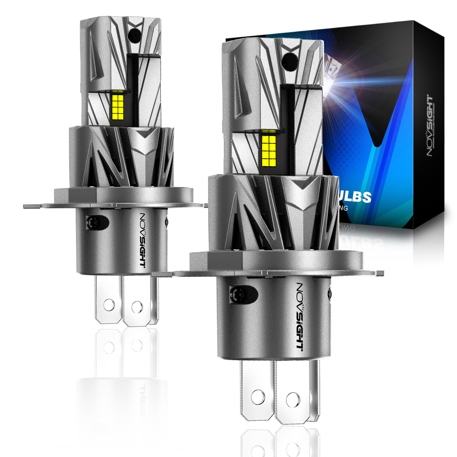 NOVSIGHT H4 LED Headlight Low Beam Bulbs Conversion kit 6500K White Super Bright