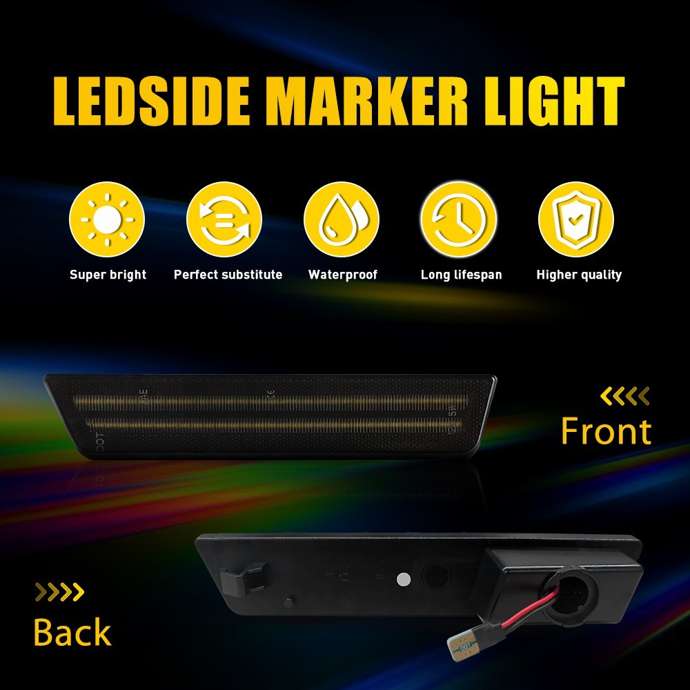 Cold White LED Rear Side Bumper Marker Signal Lamps For Dodge 08-14 Challenger A