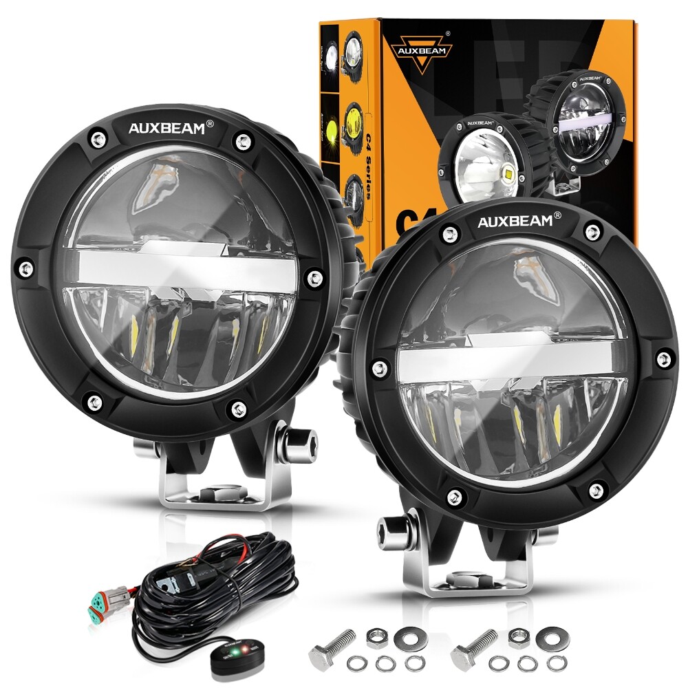 Round 4inch Front Bumper LED Work Light Pods for YAMAHA YXZ1000R Headlight Combo