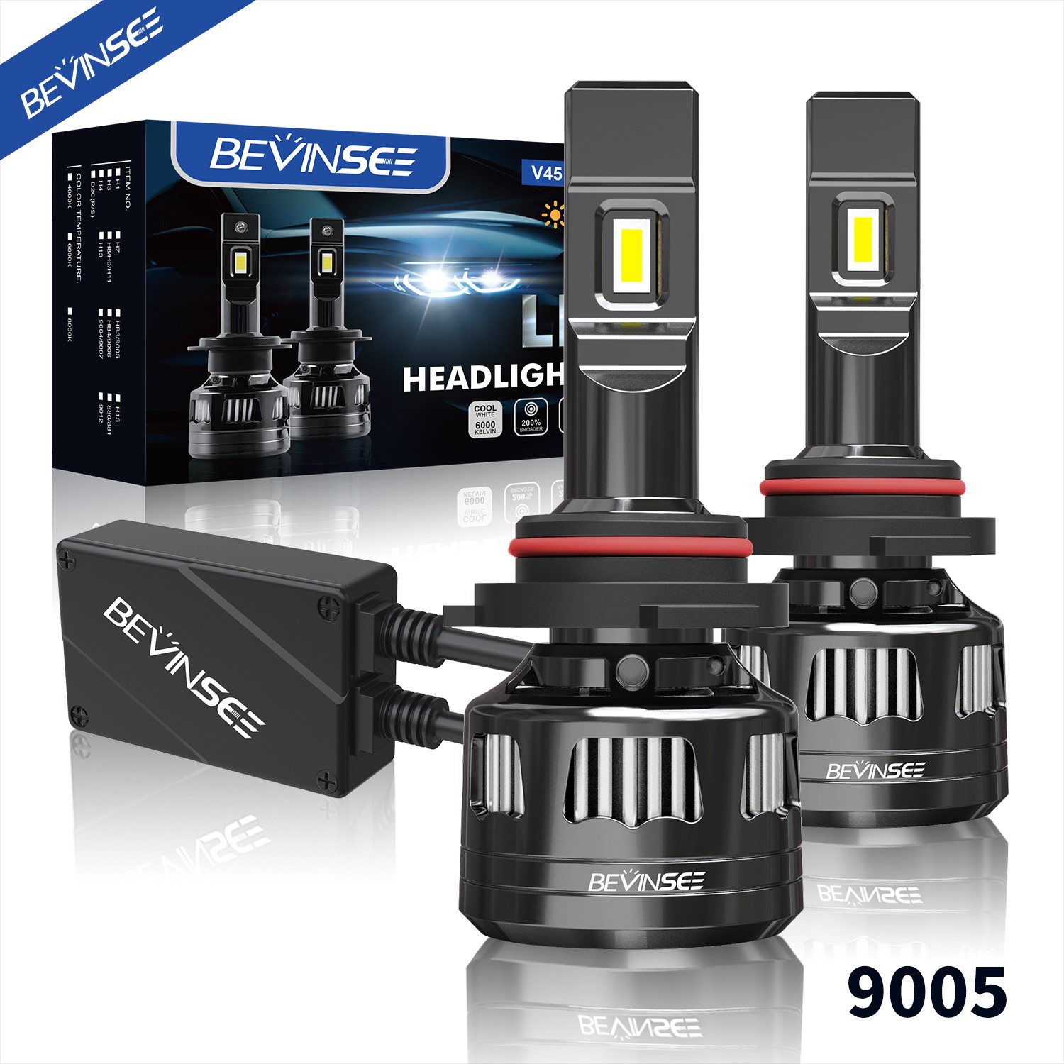 9005 LED Headlight Bulbs Kit 120W 6000K For Nissan Rogue 2008-2013 Bright White