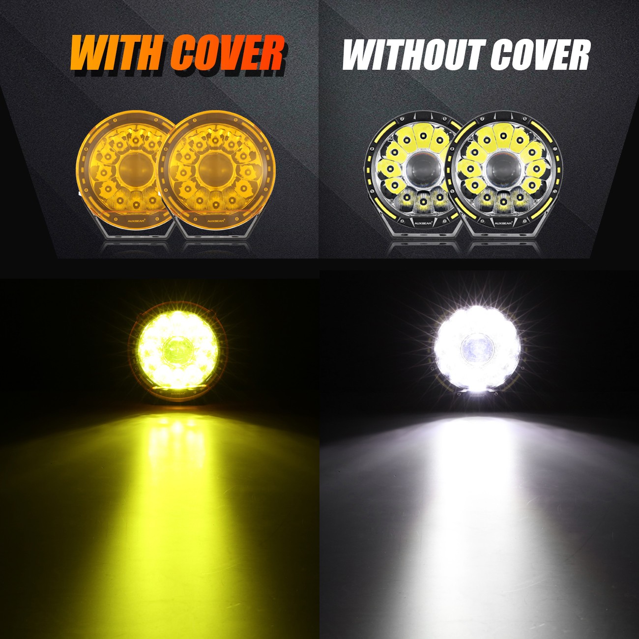 AUXBEAM 7″ 360-PRO LED Work Lights Driving Headlights Spot Pods & Lights Cover