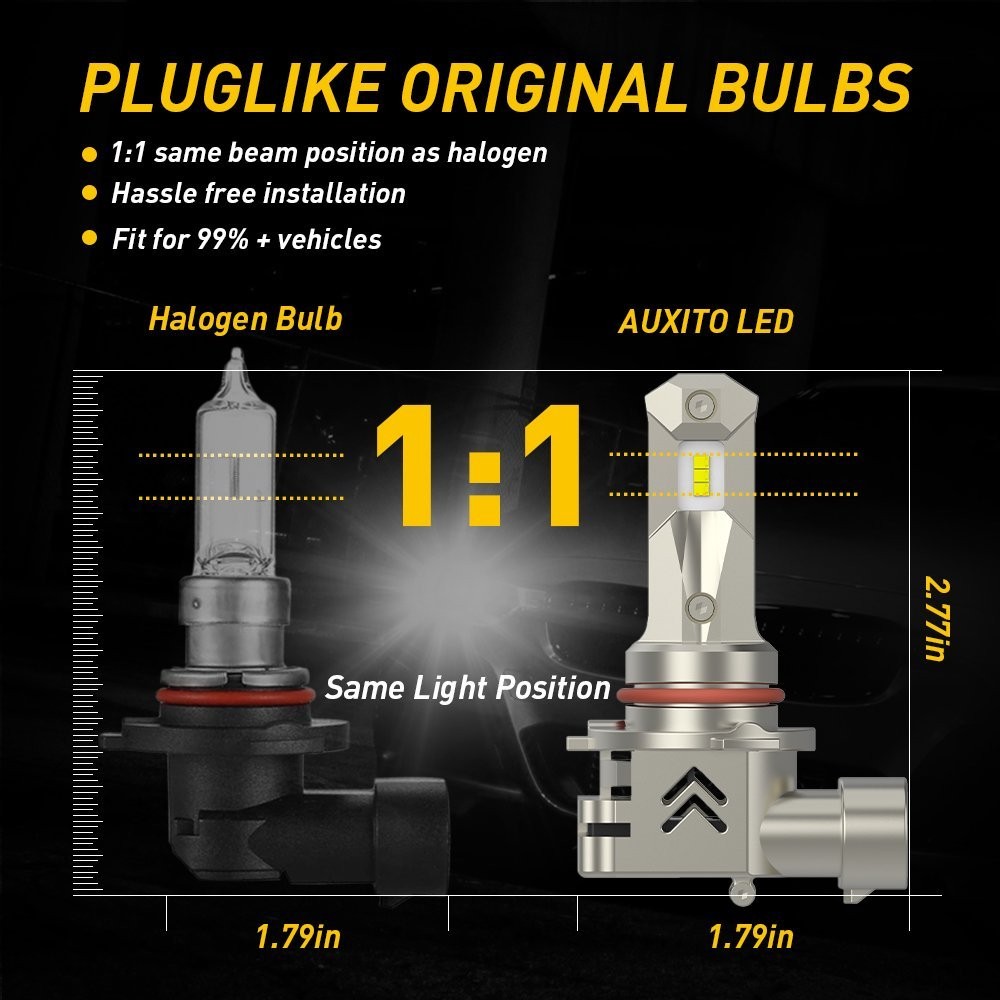 AUXITO ZES LED Headlight Como Kit 9005+9006 6000K White High Low Beam High Power