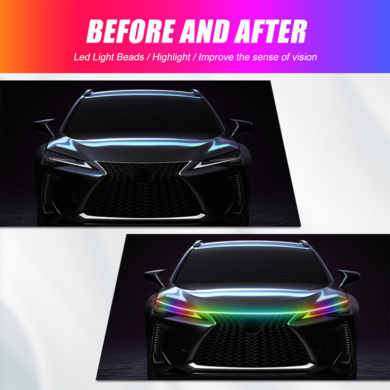 1.2M Car Ambient Light RGB LED Strip Waterproof Daytime Running Lamp APP Control