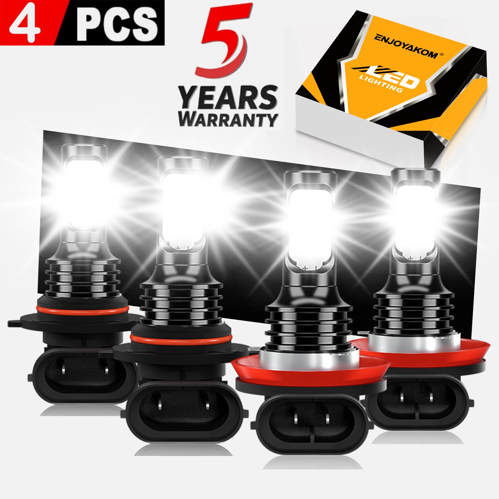 For Dodge Ram 1500 2500 3500 2009-2023 6500K White LED Headlight Light Bulbs Kit