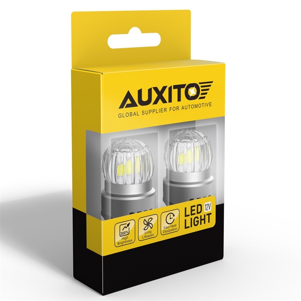 2X 7443 7440 7444 LED White Reverse Stop Break Turn Signal Parking Light Bulbs D