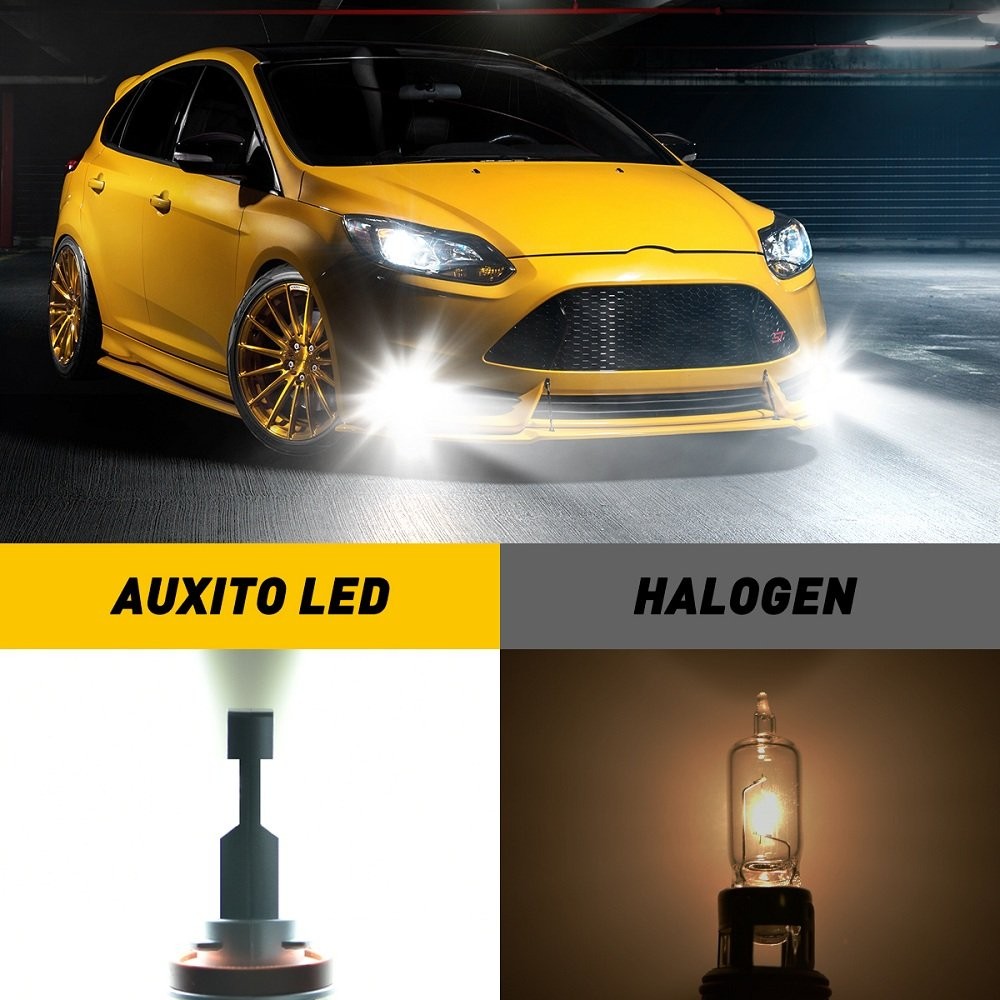 Pair AUXITO H8 H11 H9 LED Headlight High Low Beam Bulbs Fog Lights Driving Lamps