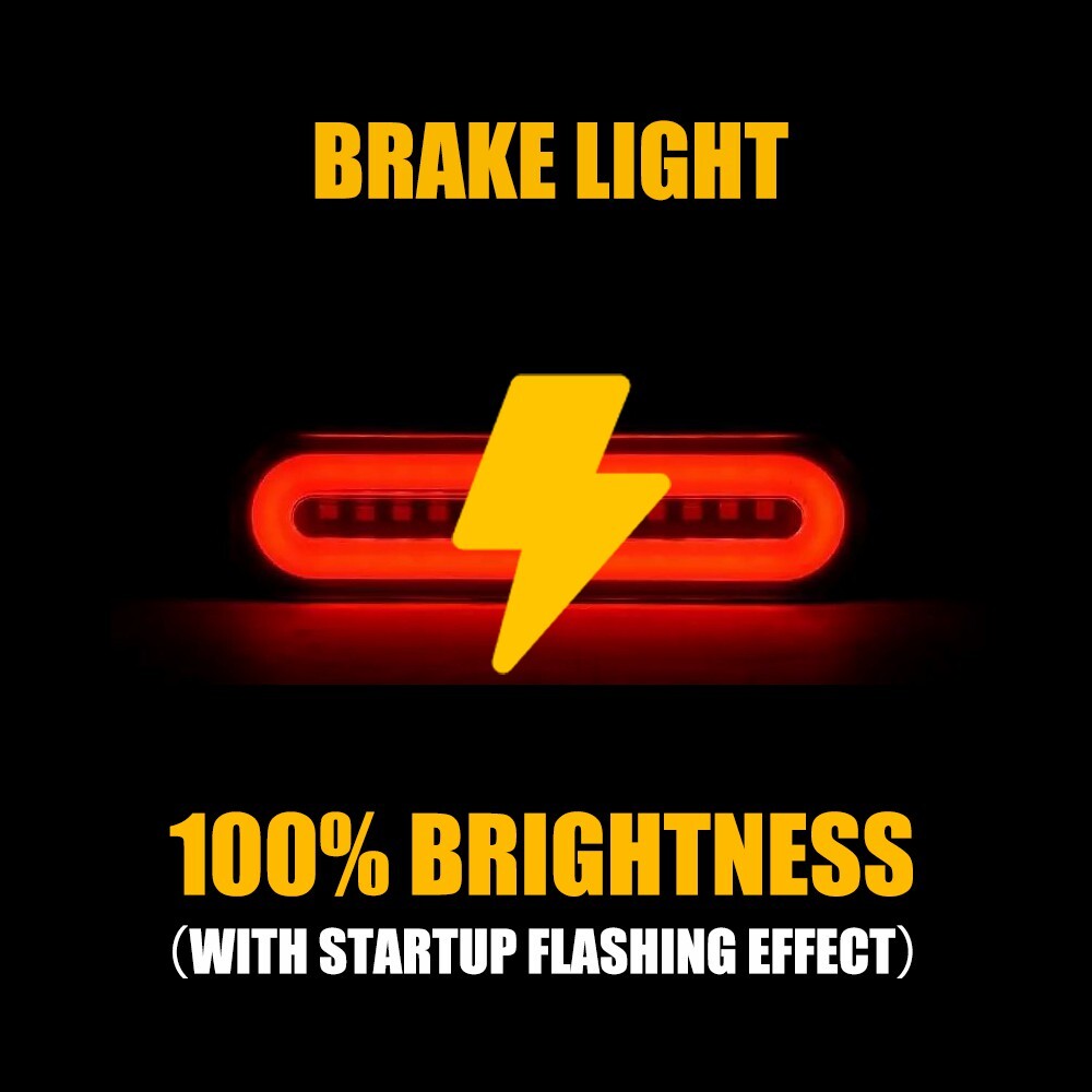 2x Red/Amber 5″ Oval LED Truck Trailer Stop Turn Tail Brake Lights Flowing DRL