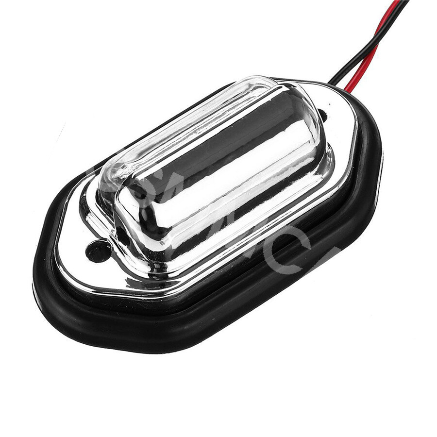 2 Pcs LED License Plate Lamp Tail Light For Car Boat Truck Waterproof 12-24V