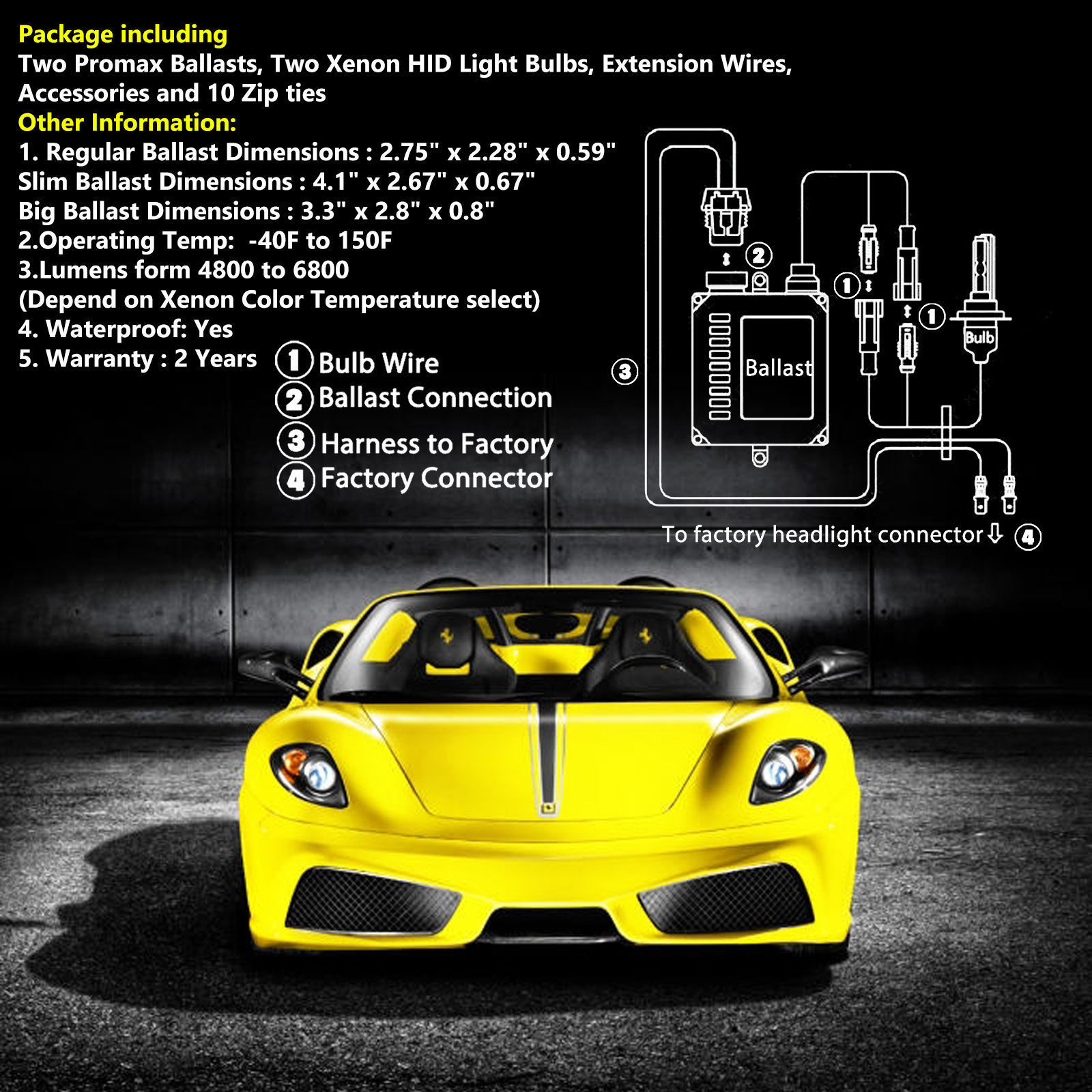 Promax 55W Xenon HID KIT H1 H3 H11 H13 9006 880 9012 H10 881 Light for GMC