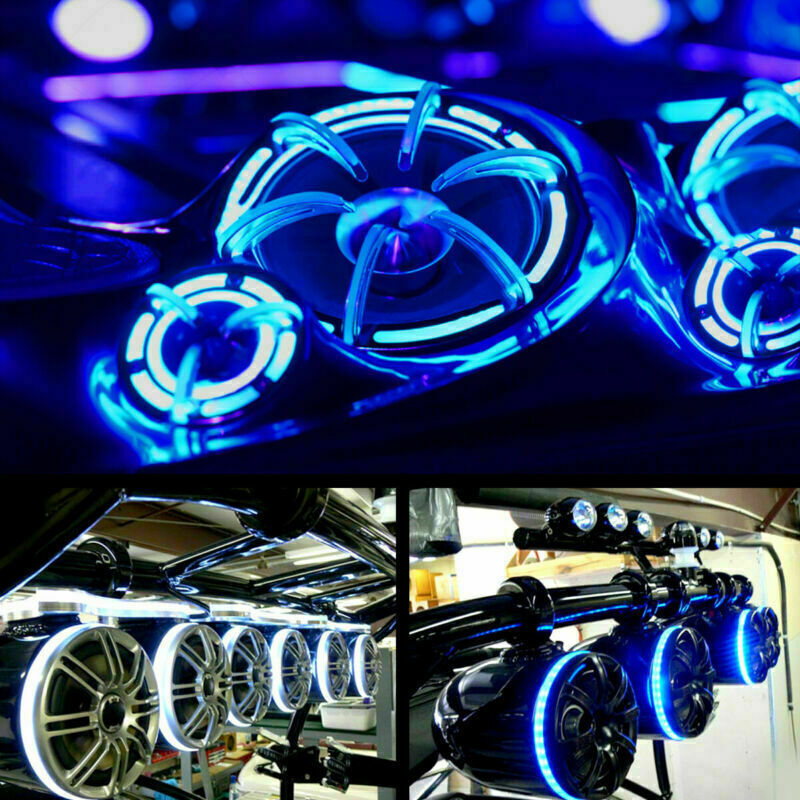 2/4/6/8pcs 8“ Color Chasing 1/2″ Spacer Ring LED Car Speaker Lights APP+Remote