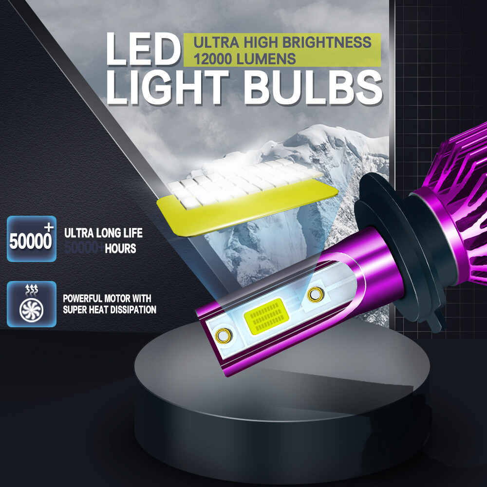 Kit 2 PCS H7 LED Bulbs Cool White High/Low Beam Conversion For F2 V6
