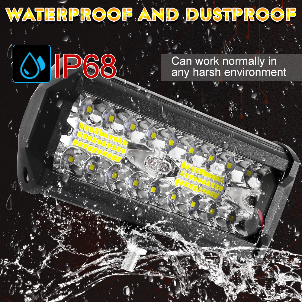 10PCS 7″Inch LED Work Light Bar Flood Pod Driving Off-Road Tractor 4WD 12V 1200W