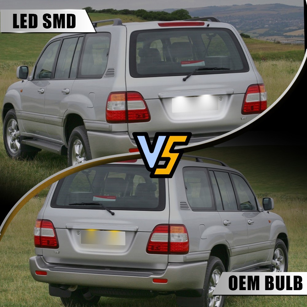 For Lexus LX470 1998-2007 Rear License Plate Lights Clear White Tail Tag Light
