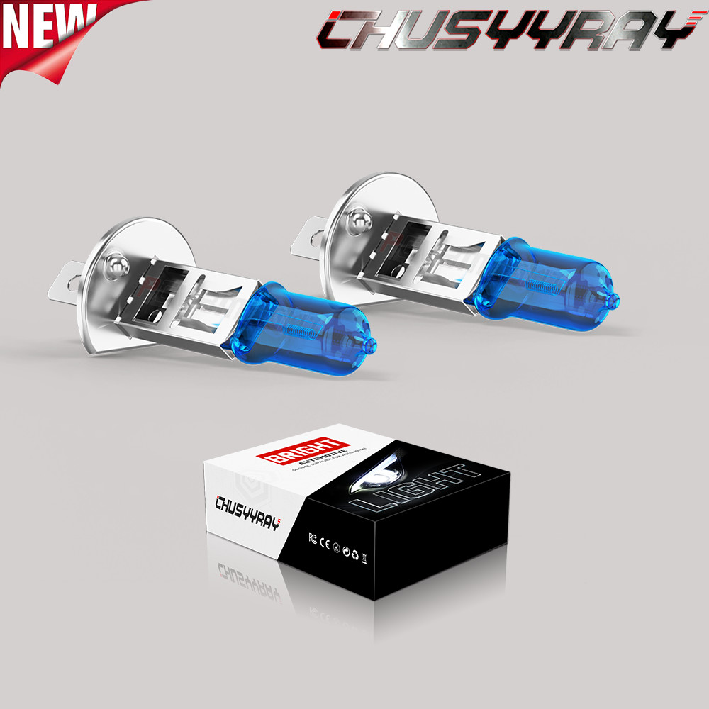 H1 Halogen Headlight Bulbs 55W White High Beam Fog Light 2PCS
