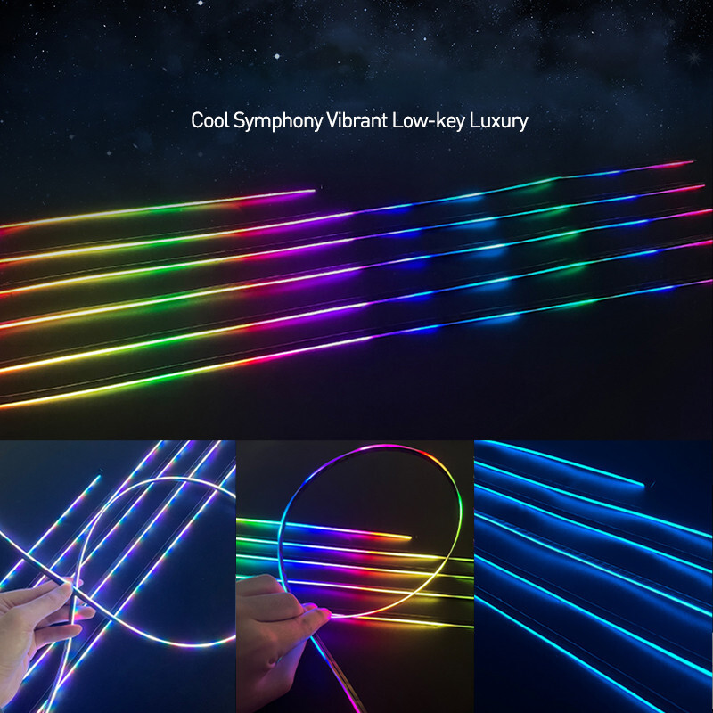 LED Light Strip Car Sunroof Atmosphere Lamp RGB Colorful Ambient Decoration 2Pcs