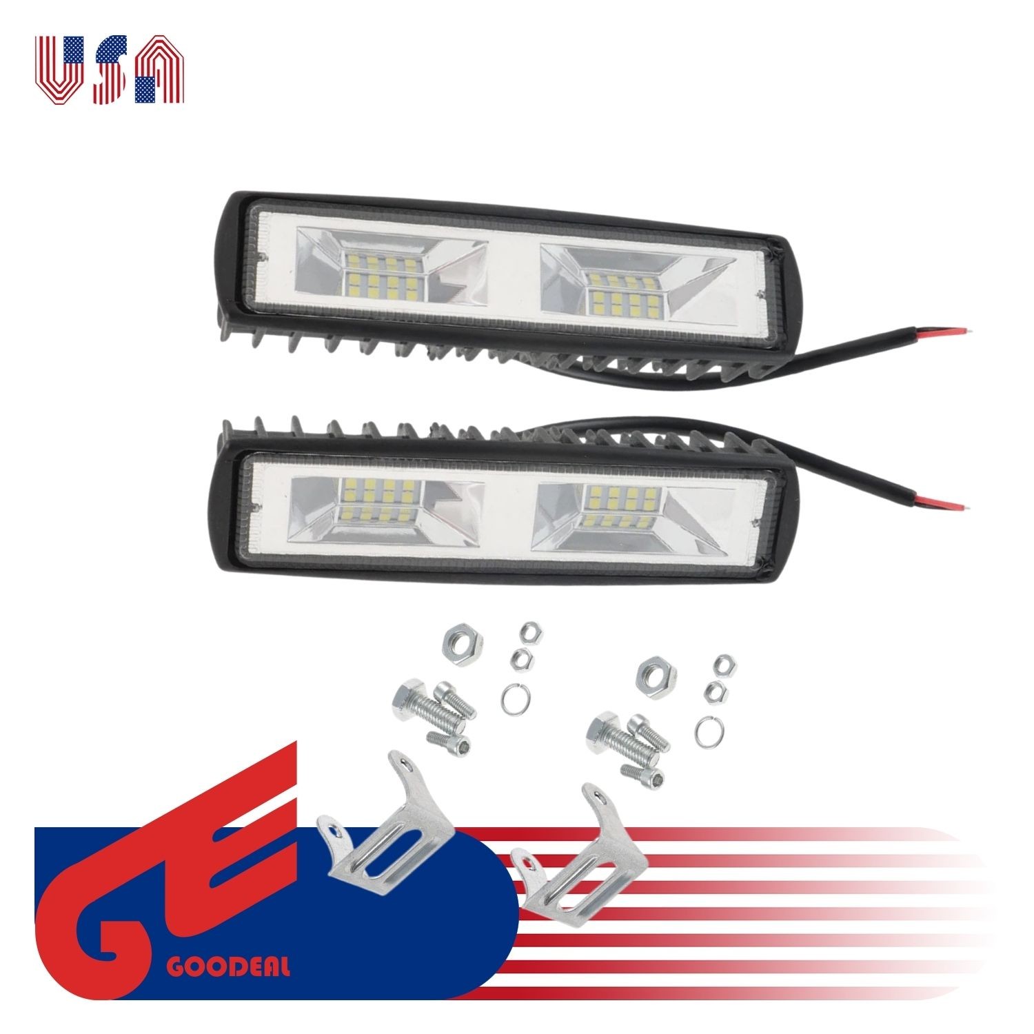 2x LED Work Lights 48W 12V Driving Strip Flood Beam light Bar for Ford F-150